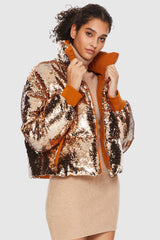 Orolay-Puff-O O-Lab Disco Sequin Jacket-#color_Champagne crystal