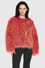 Orolay-Puff-O O-Lab Shaggy Jacket - Two-Color Gradient-#color_Shaggy Pink