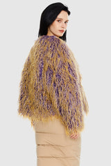 Orolay-Puff-O O-Lab Shaggy Jacket - Two-Color Gradient-#color_Shaggy Purple