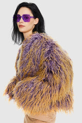 Orolay-Puff-O O-Lab Shaggy Jacket - Two-Color Gradient-#color_Shaggy Purple