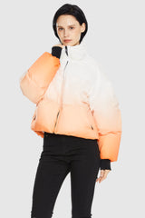 Orolay-Puff-O Summit Ombre Cropped Puffer-#color_Gradient Orange