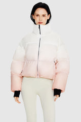 Orolay-Puff-O Summit Ombre Cropped Puffer-#color_Gradient Pink