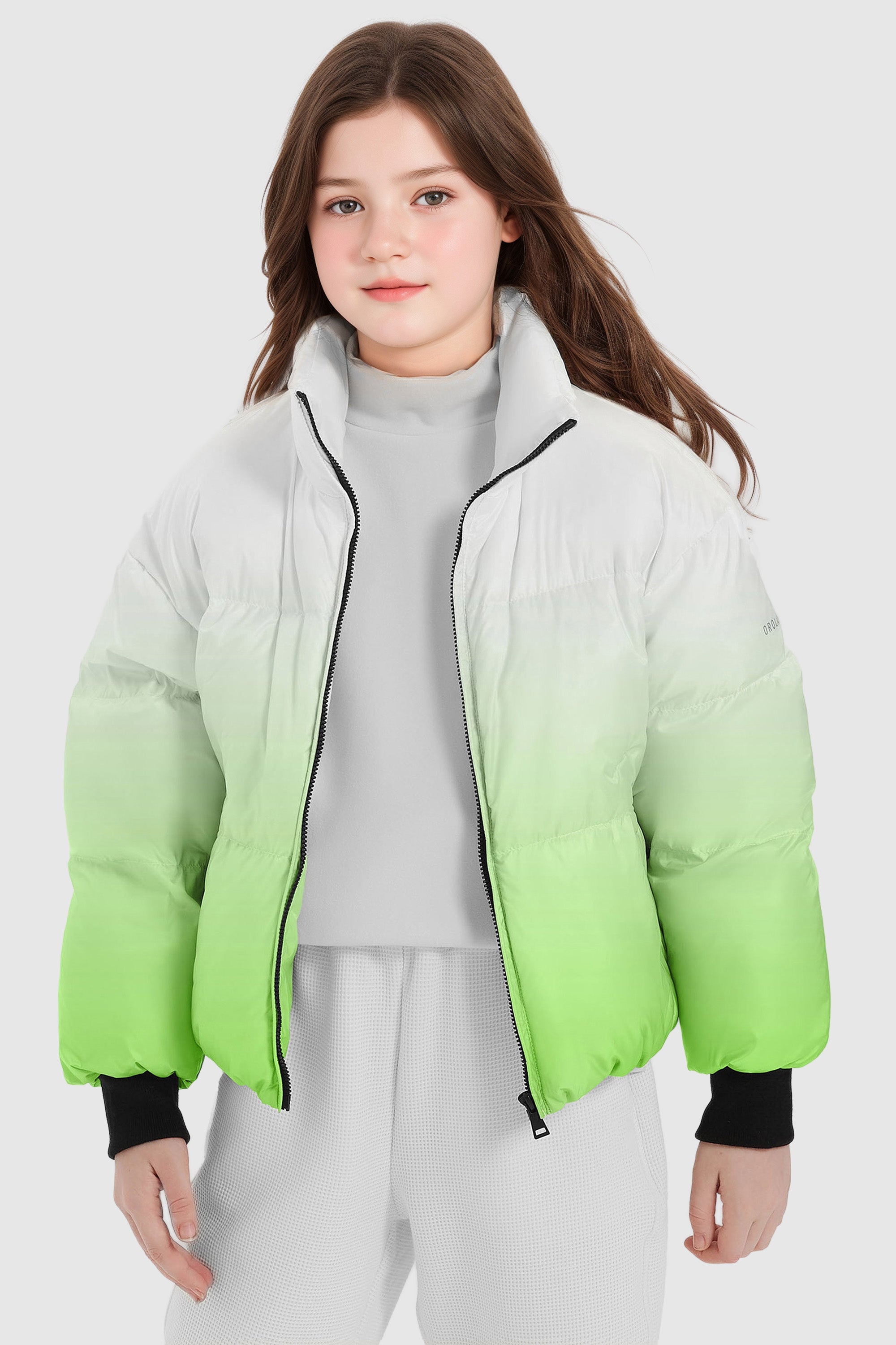 Orolay-Puff-O Summit Ombre Kids Puffer-Puff-O Summit Ombre Kids Puffer from Orolay - #color_Gradient Green