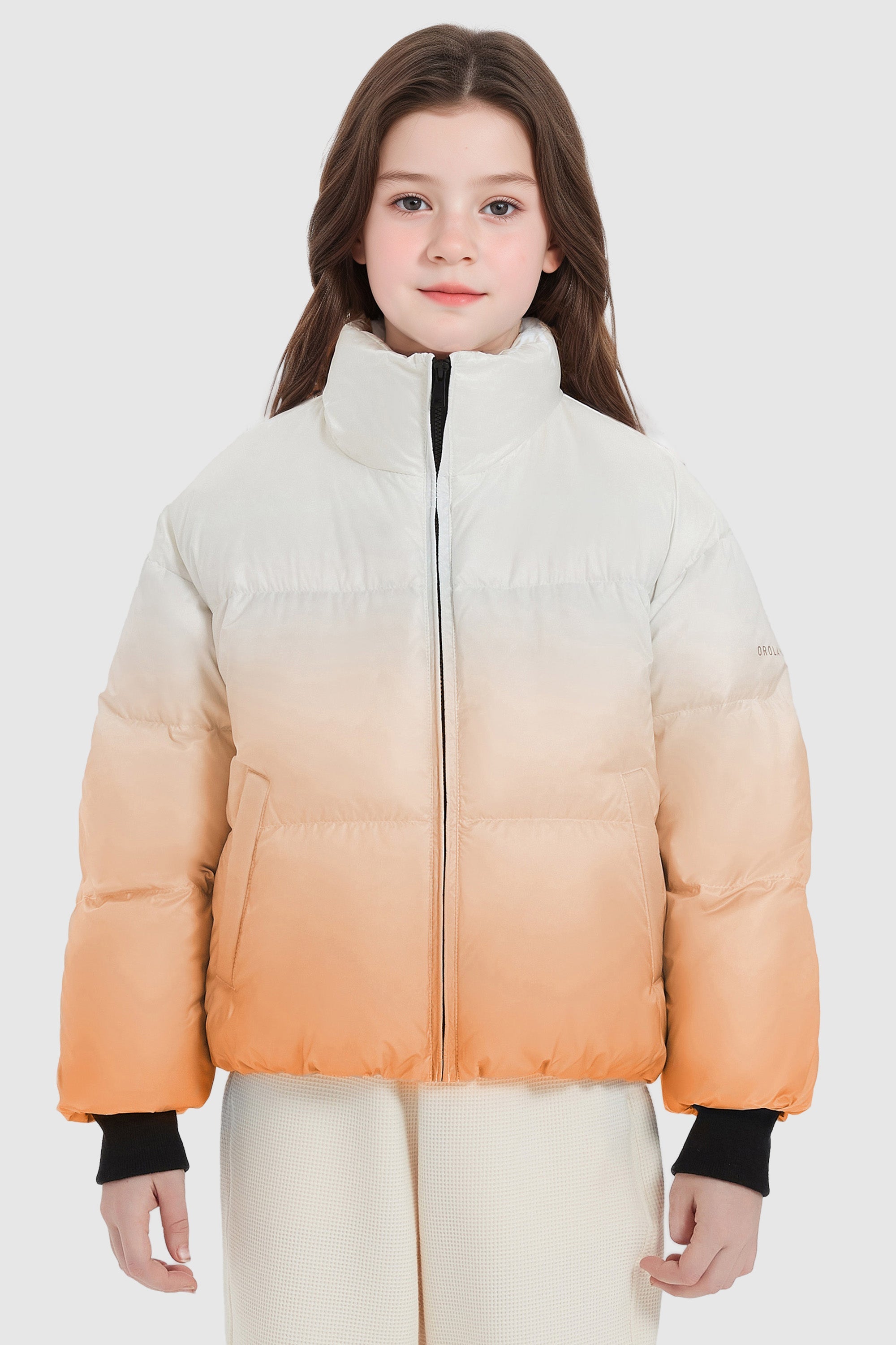 Orolay-Puff-O Summit Ombre Kids Puffer-Puff-O Summit Ombre Kids Puffer from Orolay - #color_Gradient Orange