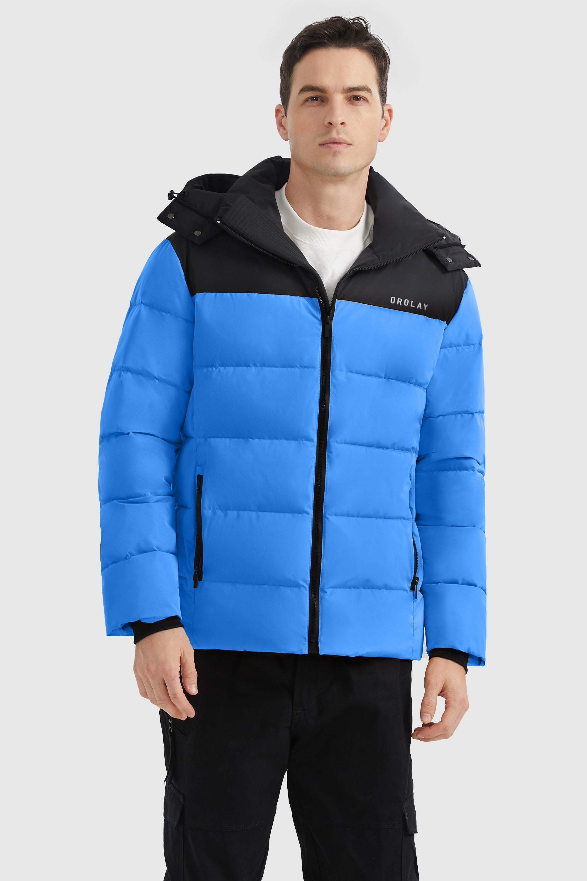 Orolay-Puffer Warm Jacket Winter Full-Zip Windproof Coat-#color_Marina