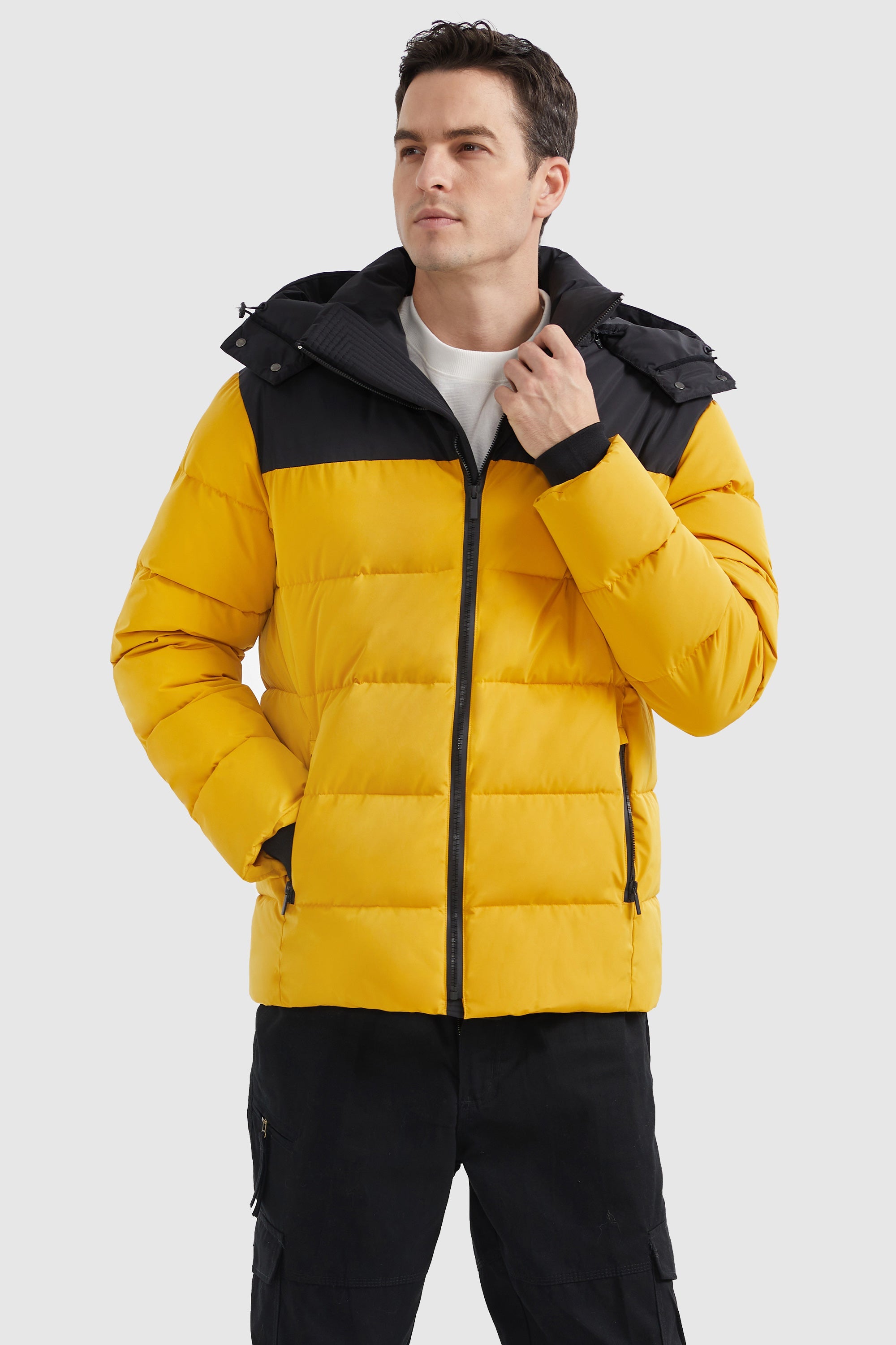 Orolay-Puffer Warm Jacket Winter Full-Zip Windproof Coat-#color_Hot Spot