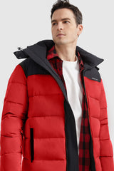 Orolay-Puffer Warm Jacket Winter Full-Zip Windproof Coat-#color_Racing Red