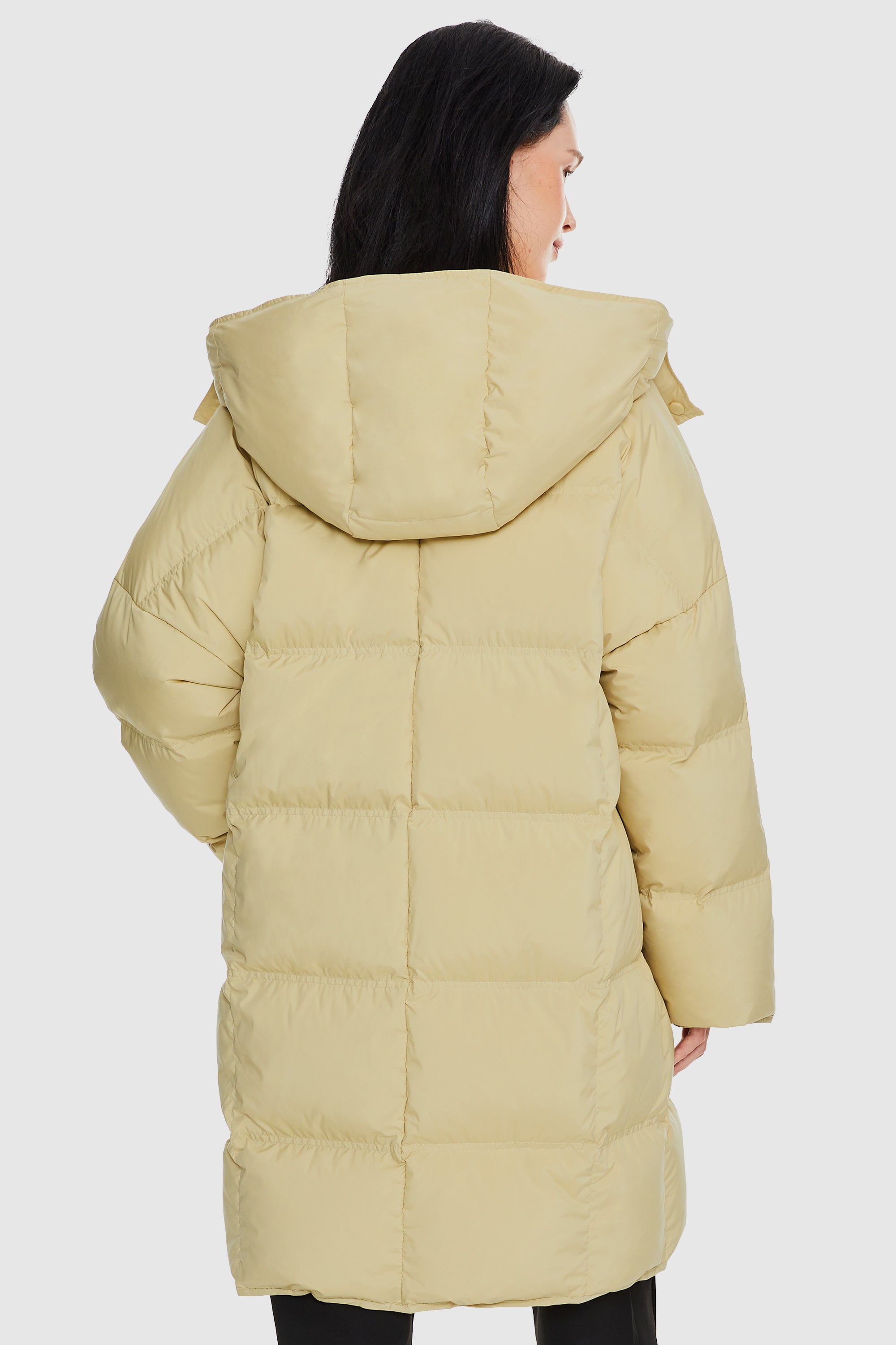 Orolay-Puffy Puffer Jacket with Detachable Hood-#color_Frosted Almond