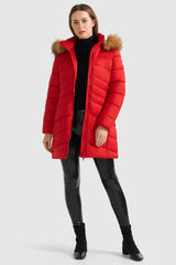 Orolay-Quilted Hooded Winter Coat-#color_Fiery Red