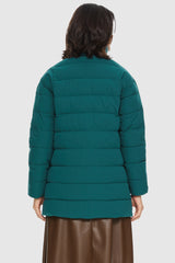 Orolay-Quilted Mid-Length Coat-#color_Sagebrush Green