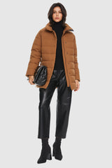 Orolay-Quilted Mid-Length Coat-#color_Bombay Brown