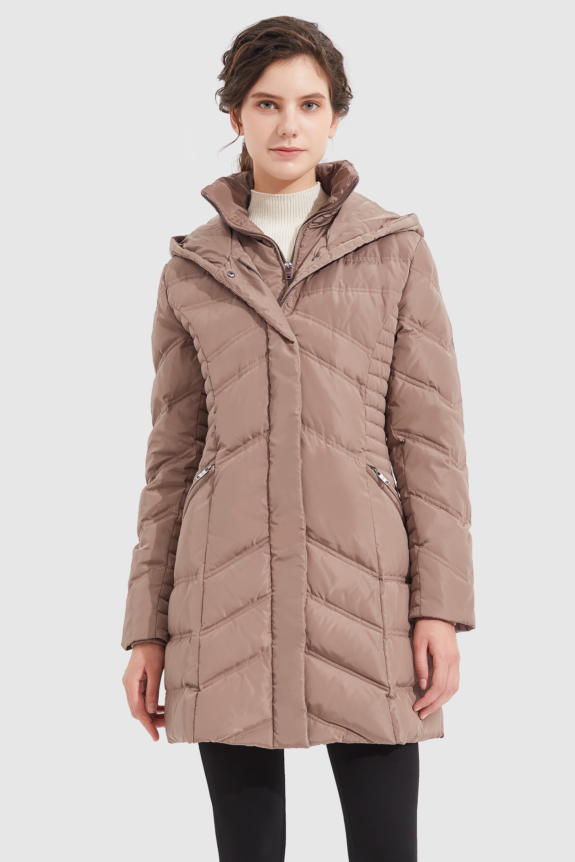 Orolay-Quilted Thickened Puffer Down Jacket-#color_Roebuck