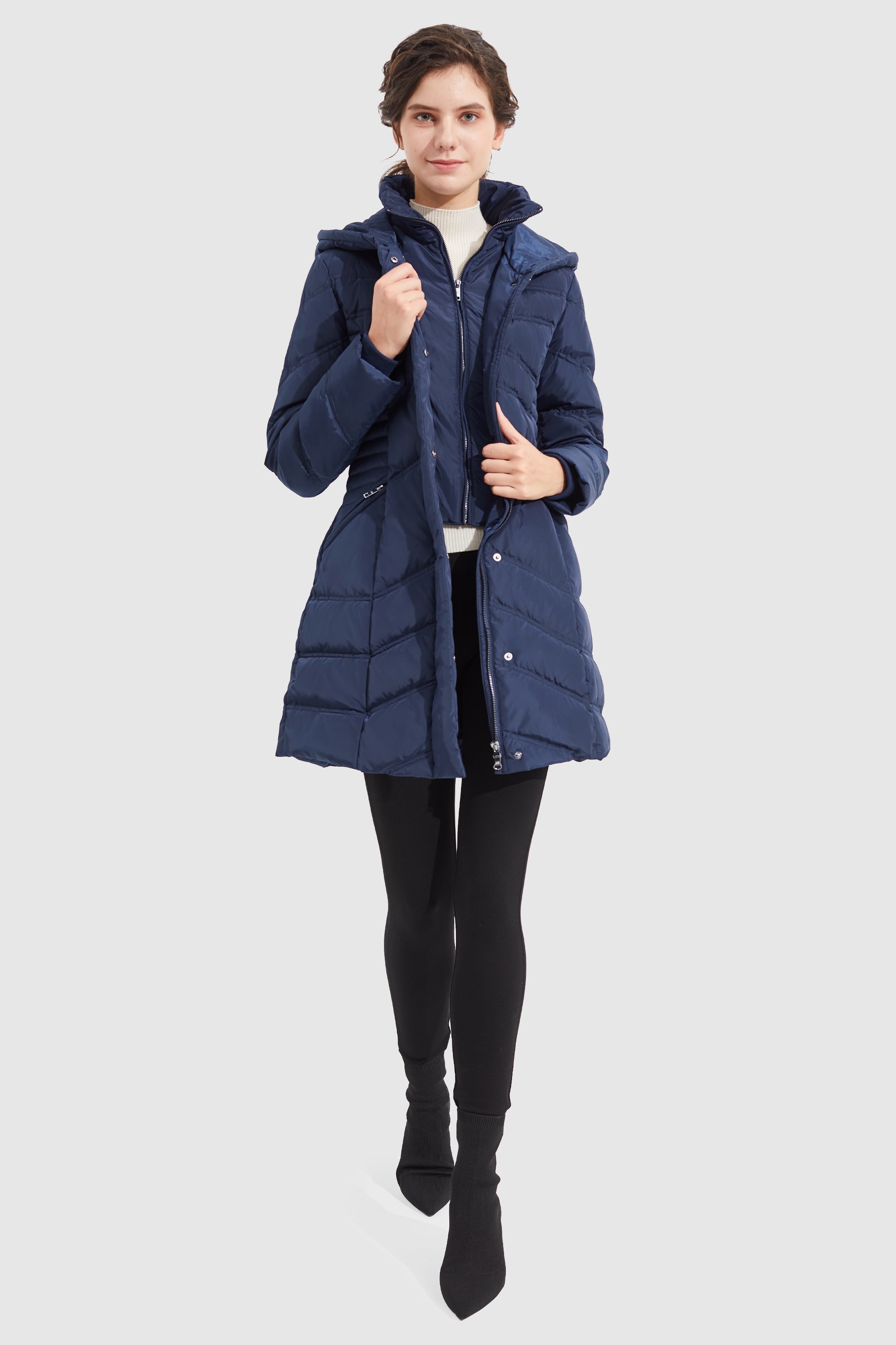 Orolay-Quilted Thickened Puffer Down Jacket-#color_Blueprint