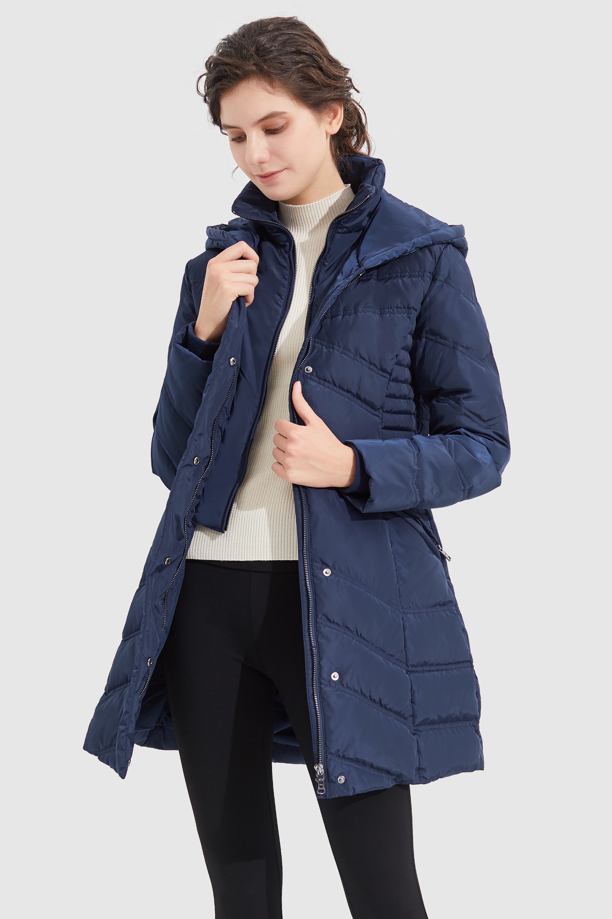 Orolay-Quilted Thickened Puffer Down Jacket-#color_Blueprint