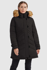 Orolay-Quilted Thickned Down Coat-#color_Black