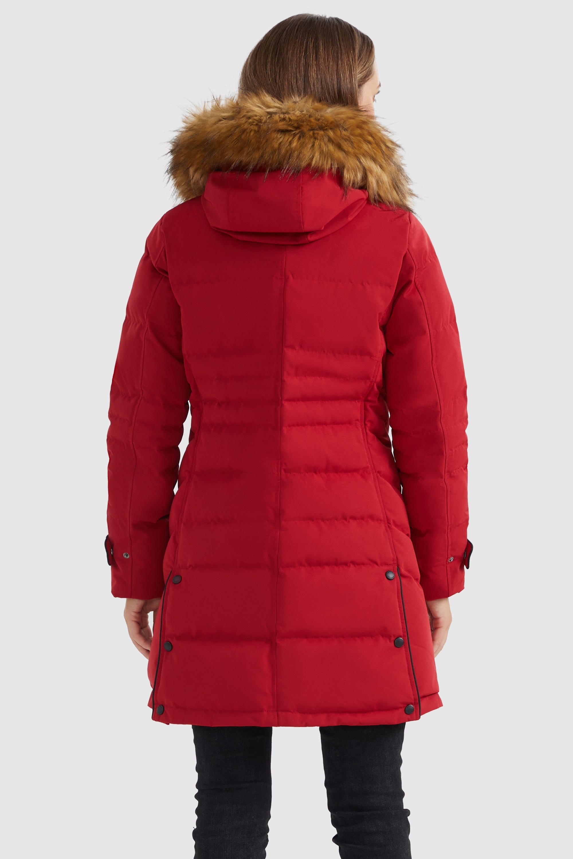 Orolay-Quilted Thickned Down Coat-#color_Racing Red