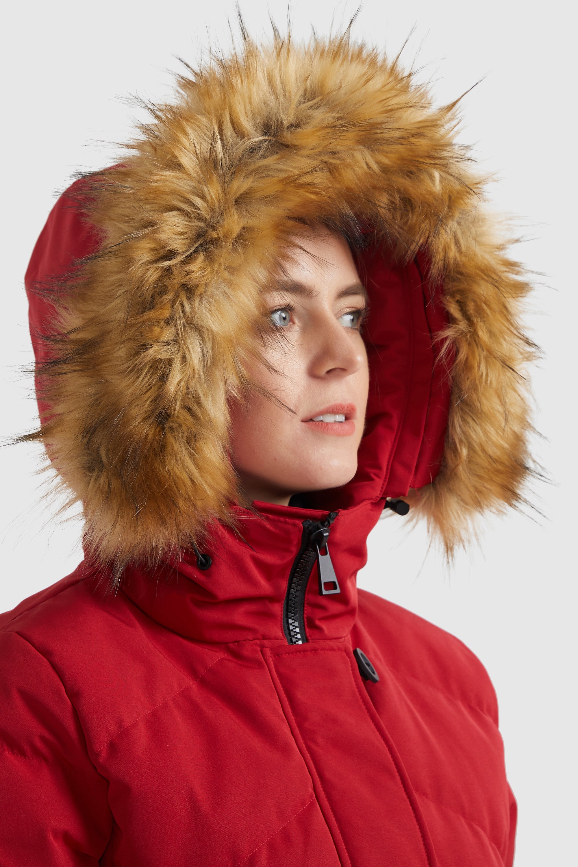 Orolay-Quilted Thickned Down Coat-#color_Racing Red