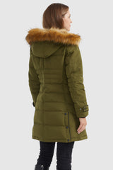 Orolay-Quilted Thickned Down Coat-#color_Fir Green