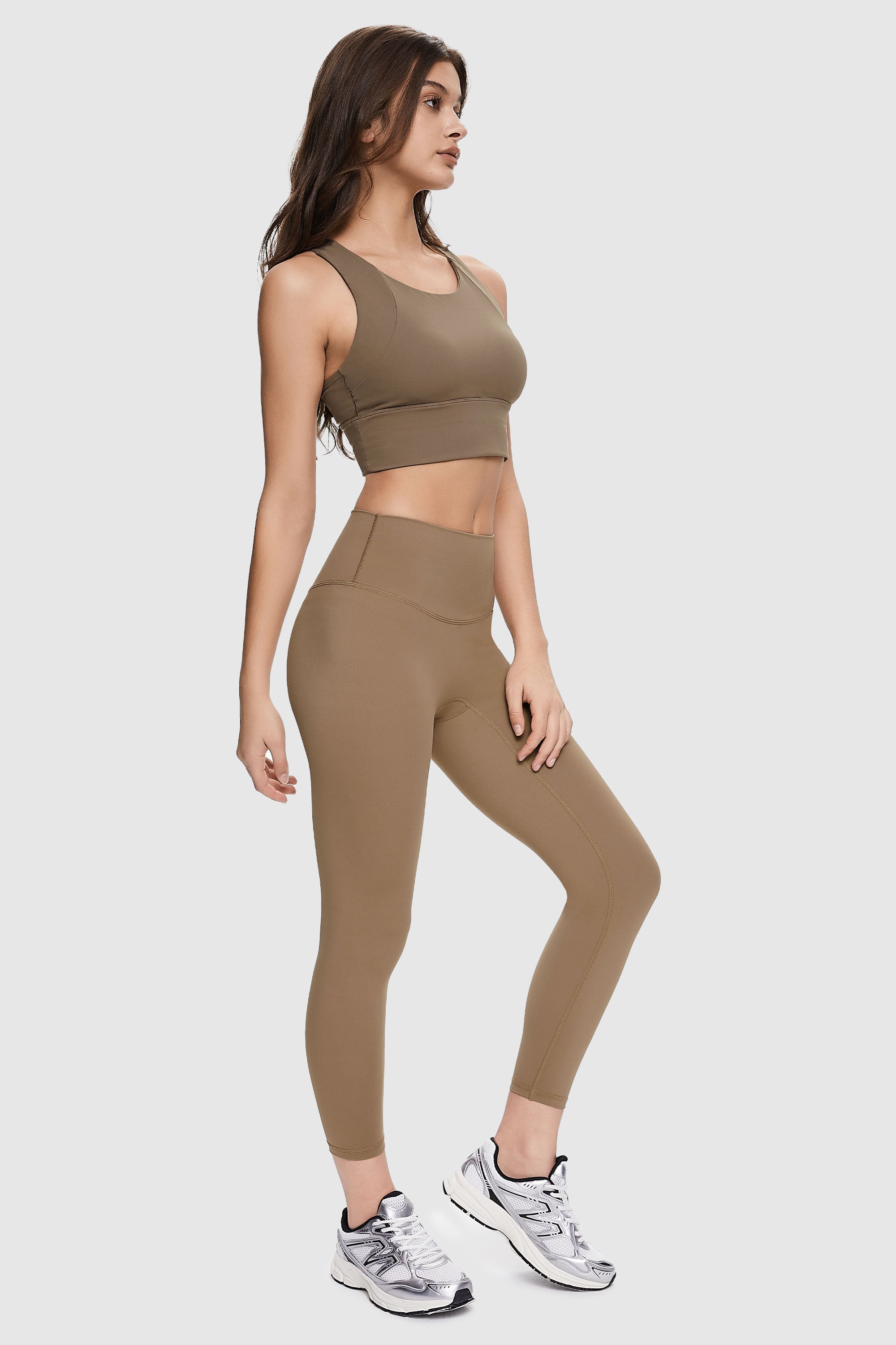 Orolay-Seamless High-Rise Leggings-Image 2 of Seamless High-Rise Leggings from Orolay - #color_Khaki