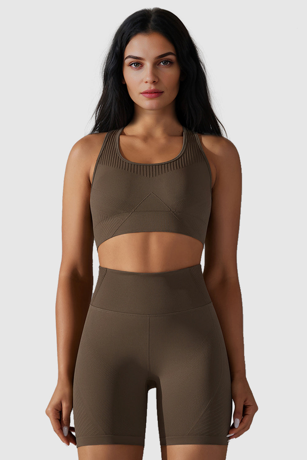 Orolay-Seamless Sports Bra with Removable Pads-#color_Brown