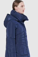 Orolay-Short Down Coat with Removable Hood-#color_Beacon Blue