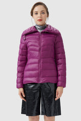 Orolay-Short Light Packable Down Jacket-#color_Magenta Purple