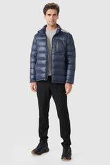 Orolay-Short Lightweight Bomber Down Coat-#color_Blueprint