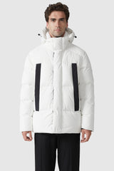 Orolay-Short Thickened Down Puffer Coat-#color_White