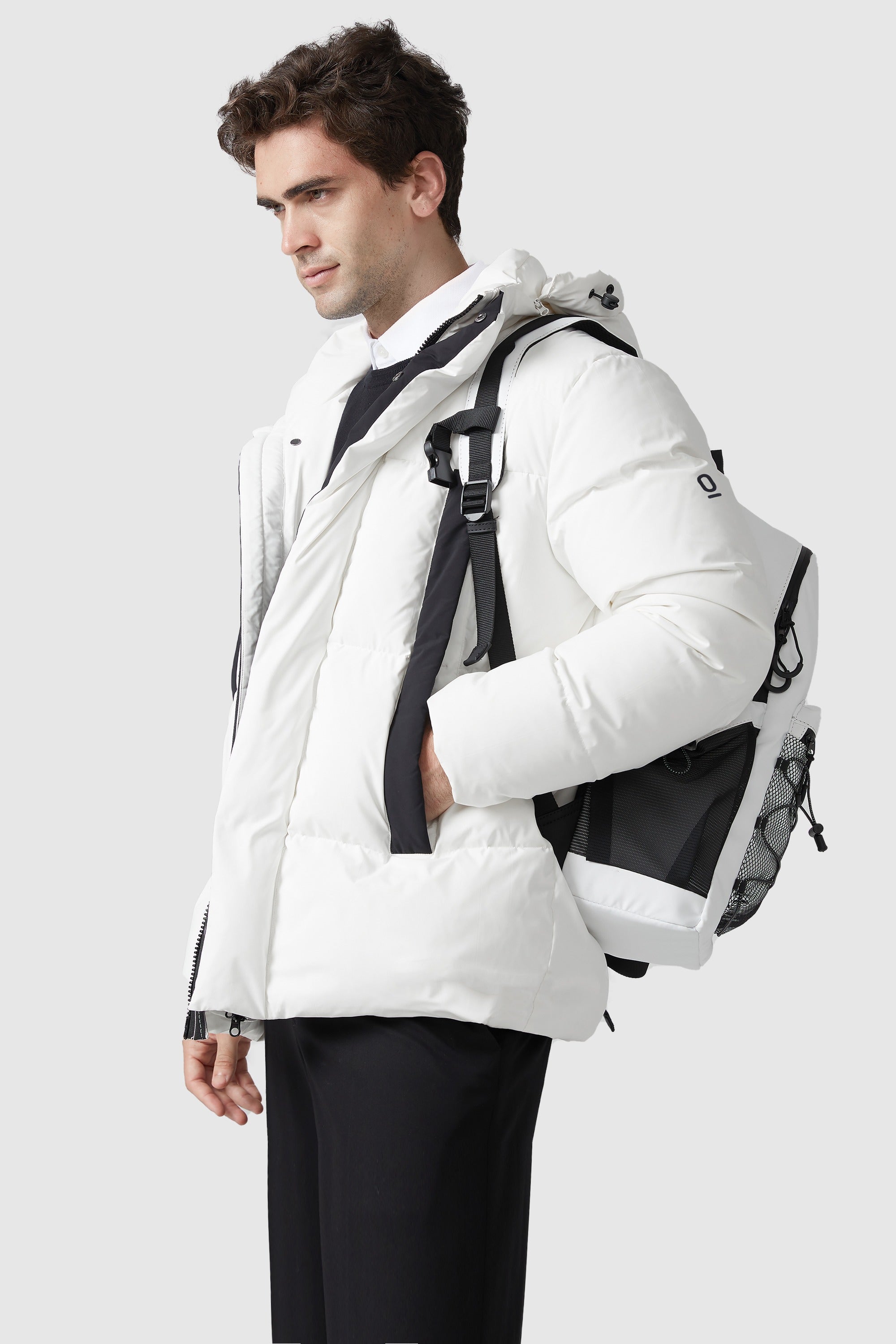 Orolay-Short Thickened Down Puffer Coat-#color_White