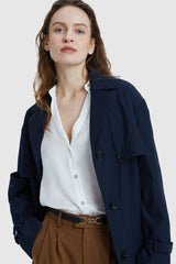 Orolay-Single-Breasted Belted Trench-#color_Night Sky