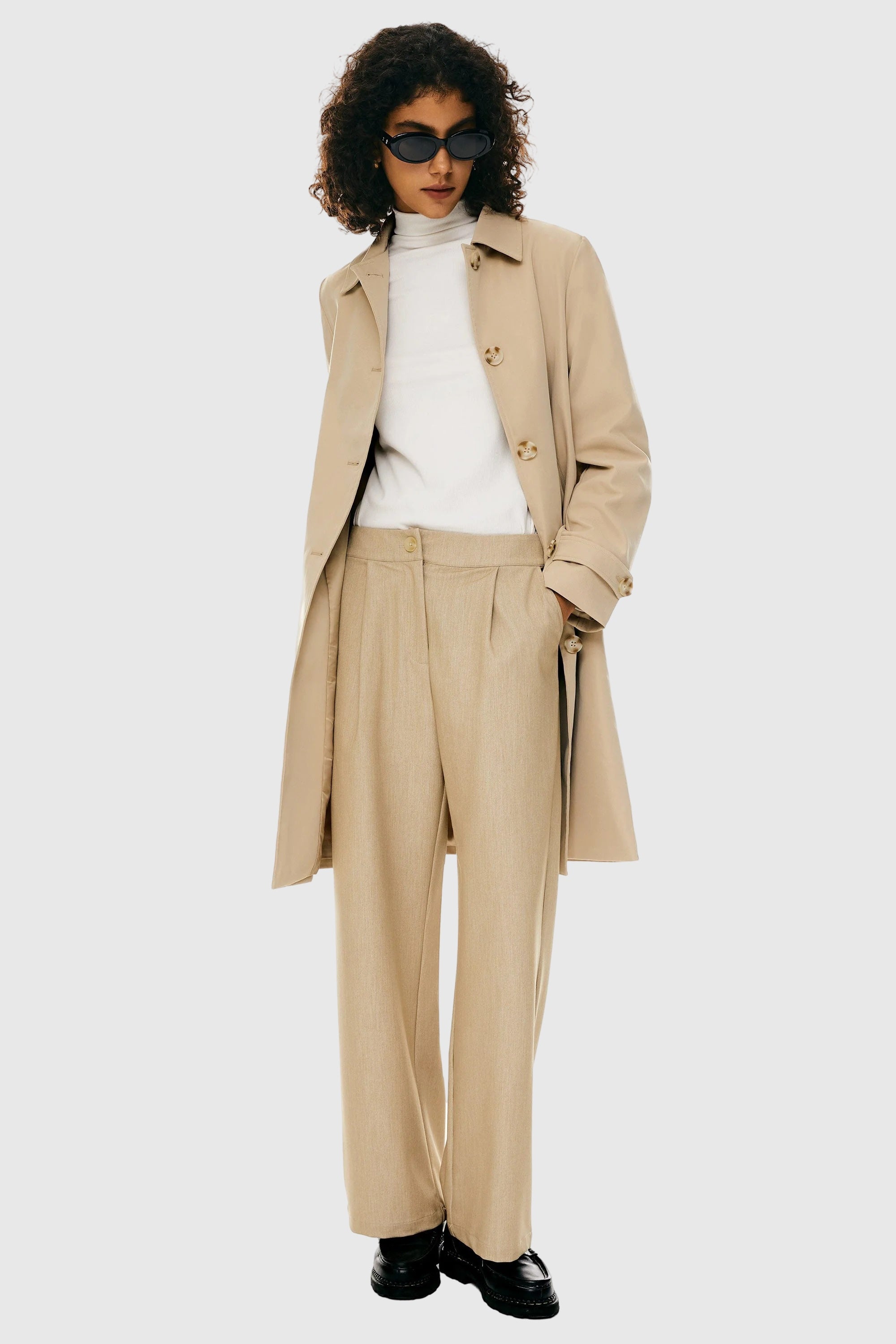 Single-Breasted Trench from Orolay - #color_Frosted Almond