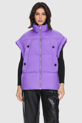 Orolay-Sleeveless Classic Puffer Vest-#color_Amethyst Orchid