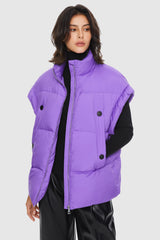 Orolay-Sleeveless Classic Puffer Vest-#color_Amethyst Orchid