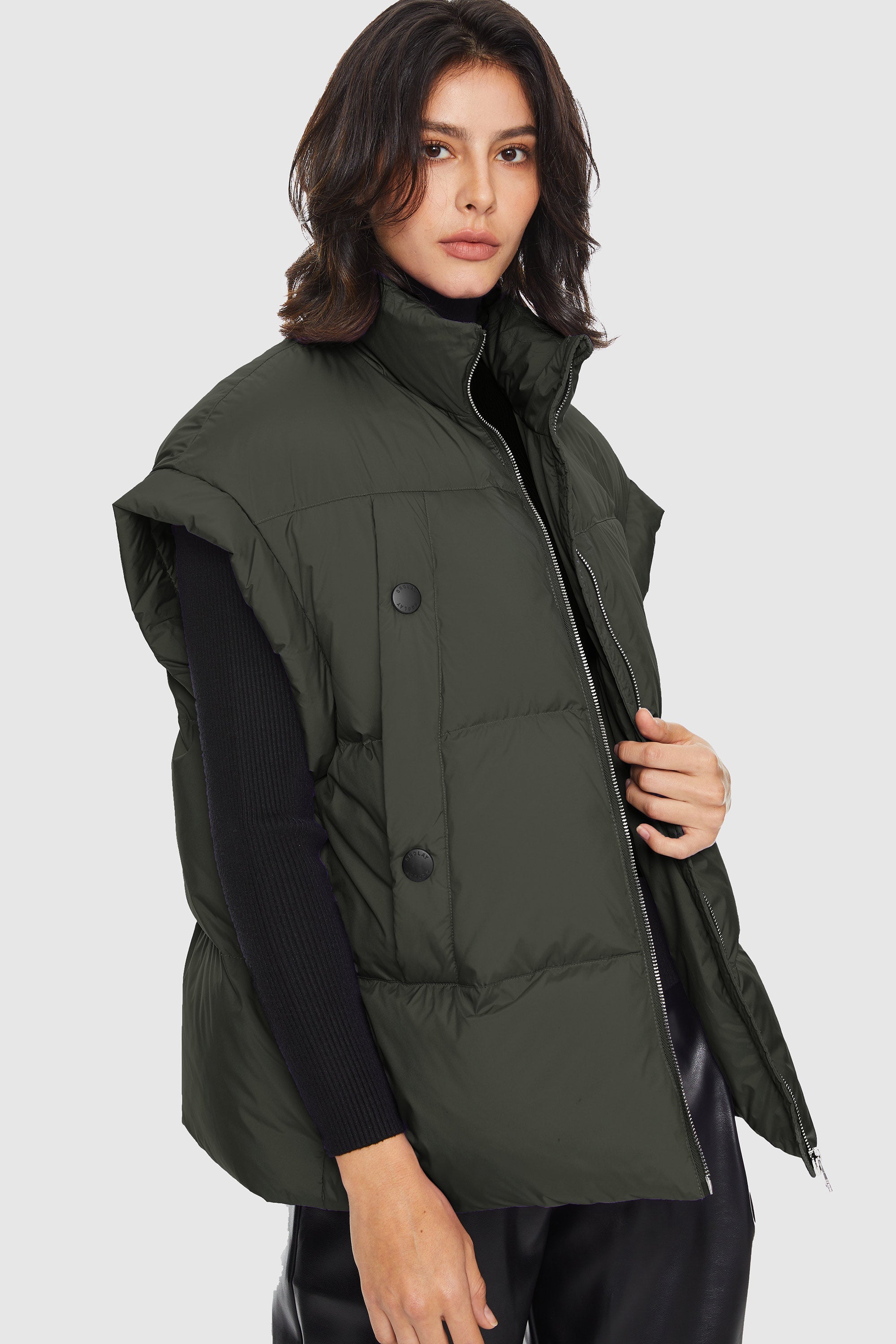 Orolay-Sleeveless Classic Puffer Vest-#color_Sea Turtle