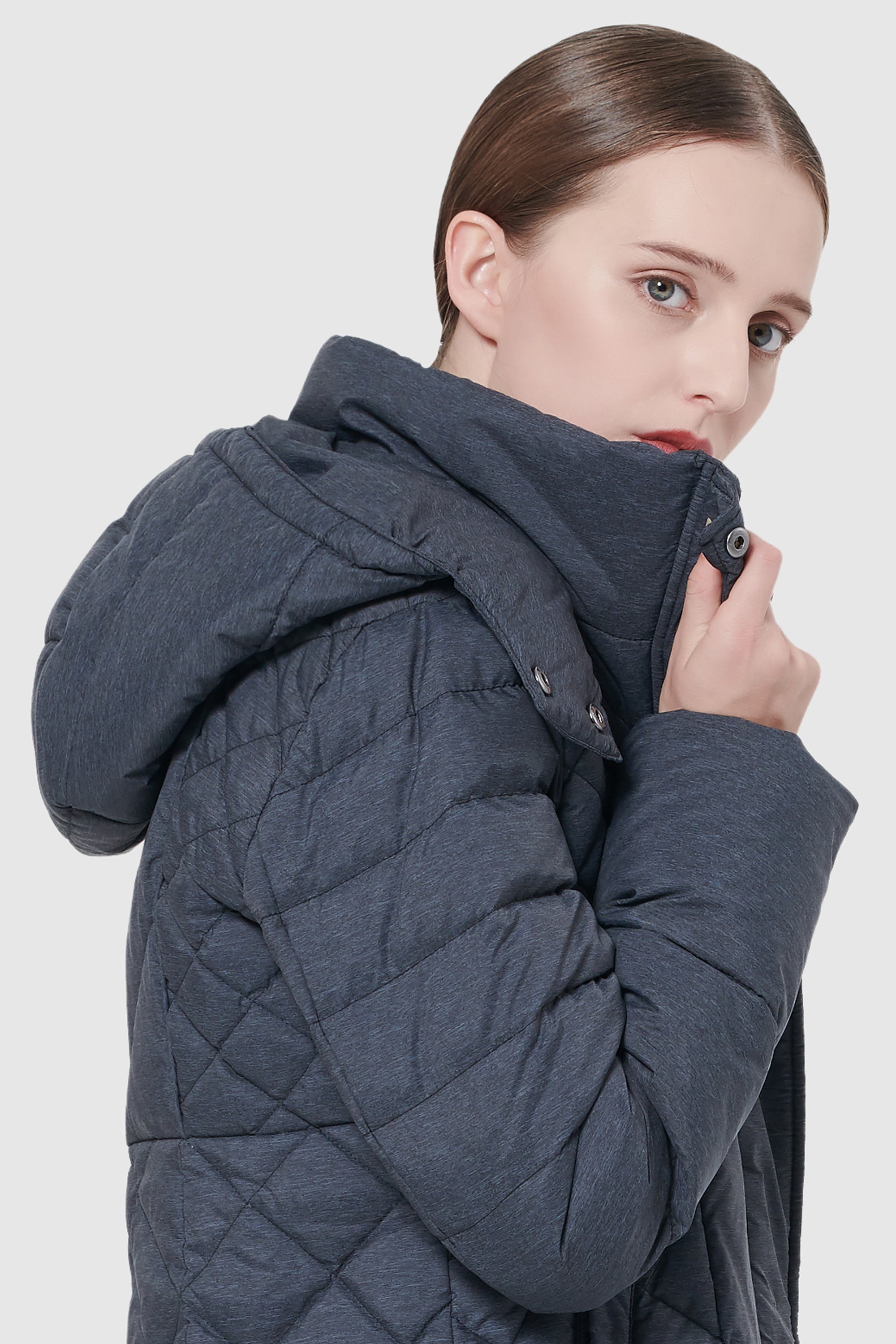 Orolay-Snap Button Puffer Jacket-#color_Odyssey Gray