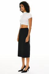 Orolay-Split Midi Pencil Skirts-#color_Black