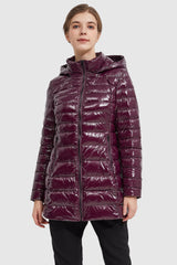 Orolay-Stand Collar Light Quilted Down Jacket-#color_Magenta Purple