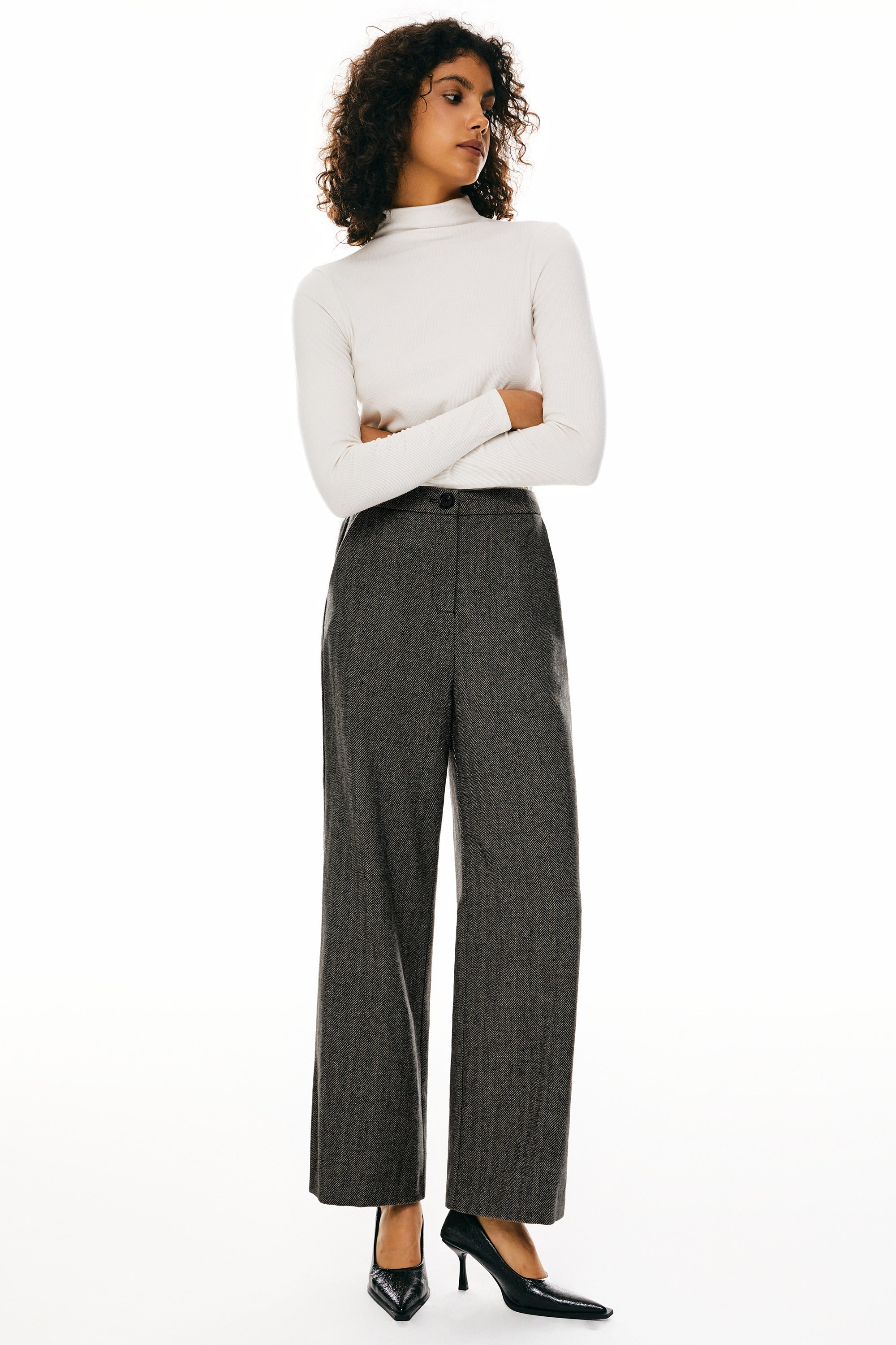 Orolay-Straight Leg Dress Pant-Image 1 of Straight Leg Dress Pants from Orolay - #color_Black stripes