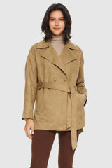 Orolay-Suede Lightweight Trench-#color_Sand