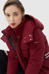 Orolay-Thicken Winter Parka Coat with Hood-#color_Red Dahlia