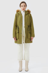 Orolay-Thickened Fleece Lined Parka-#color_Peat Moss