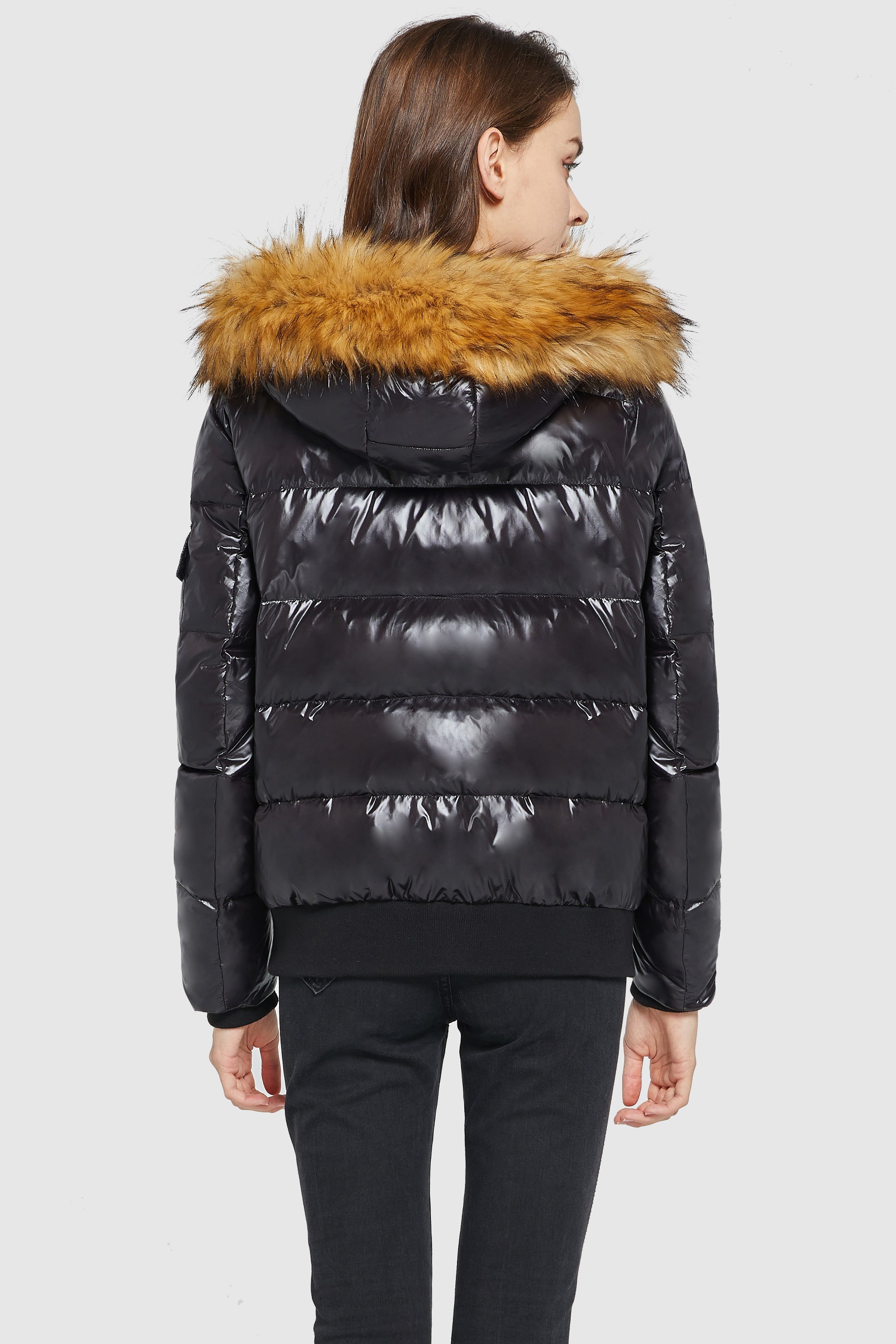 Orolay-Thickened Winter Shiny Puffer Jacket-#color_Black