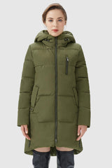 Orolay-Two-Way Zipper Hooded Puffer Jacket-#color_Peat Moss