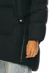 Orolay-Two-Way Zipper Hooded Puffer Jacket-#color_Black