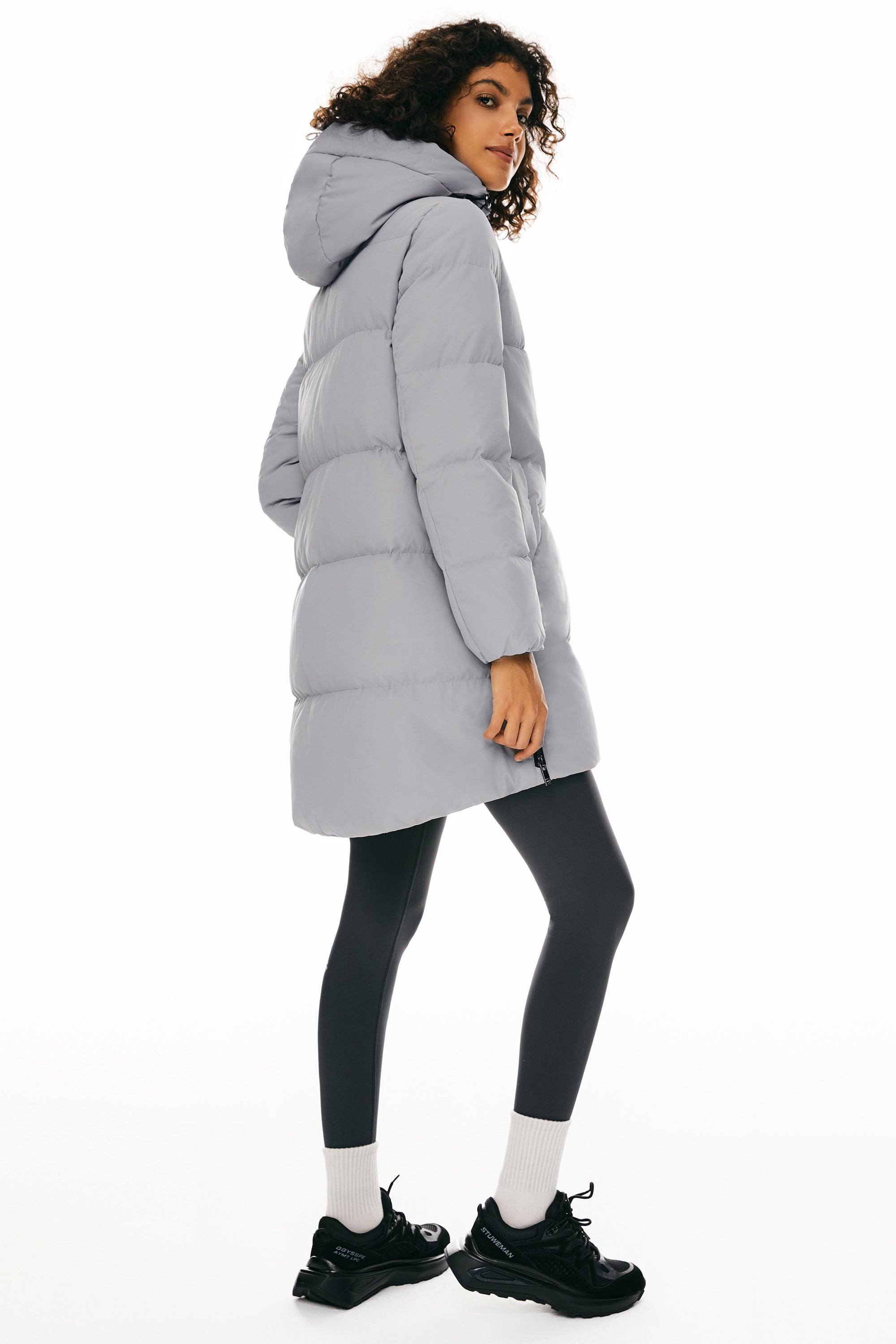 Orolay-Two-Way Zipper Hooded Puffer Jacket-#color_Oyster Mushroom