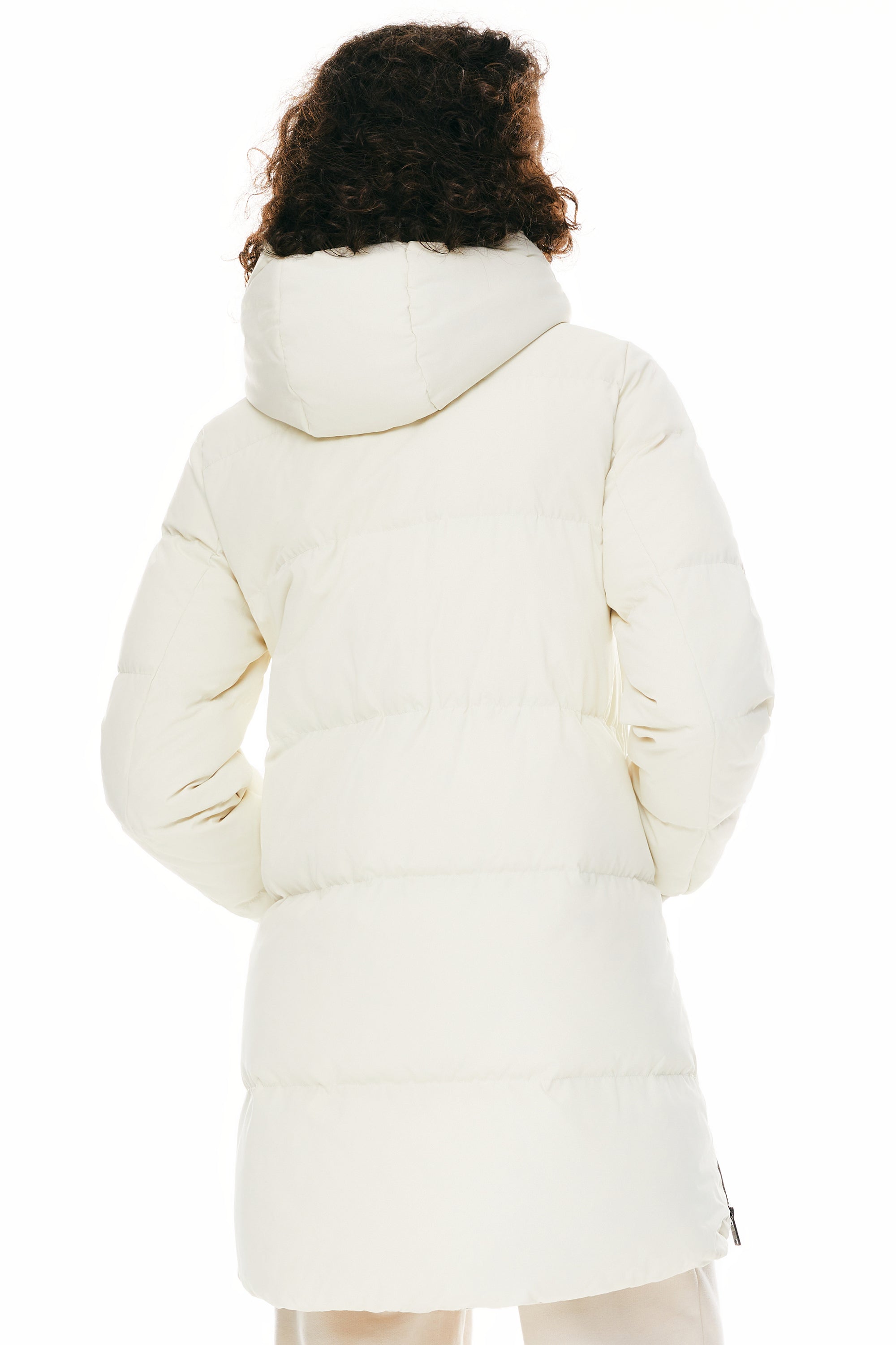 Orolay-Two-Way Zipper Hooded Puffer Jacket-#color_White