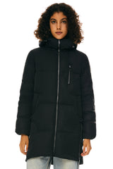 Orolay-Two-Way Zipper Hooded Puffer Jacket-#color_Black