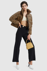 Orolay-Ultra Short Leopard-Print Down Jacket-#color_Leopard