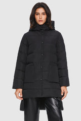 Orolay-Unique Cut Hooded Puffer Coat-#color_Black