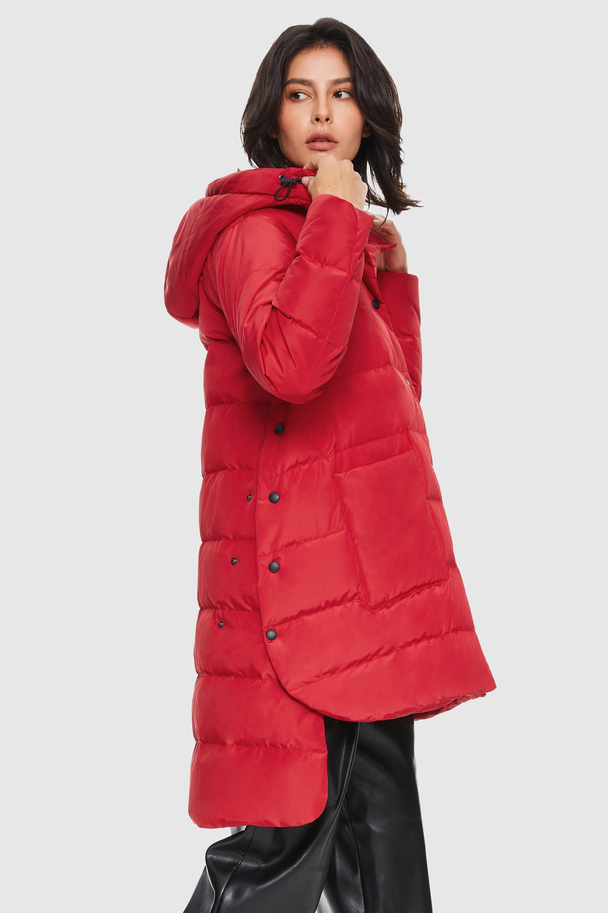 Orolay-Unique Cut Hooded Puffer Coat-#color_Fiery Red